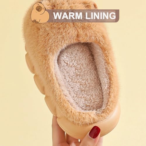 Capybara Slippers Kids Women With 5 Pcs Cute Socks Plush Cartoon Slide Sandals Cute Fuzzy Indoor Outdoor Cozy House Shoes2