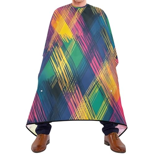Kigai Colorful Pattern Hair Cutting Cape for Men & Women Waterproof Barber Cape Professional Hairdressing Salon Styling Apron with Adjustable Closure Snap