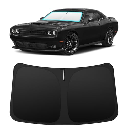 Image of INSAUTO Custom Fit Windshield Sun Shade for Dodge Challenger 2015-2023 | Foldable Front Window Sunshade Car Accessories, UV & Heat Reflector, Keeps Interior Cool, Includes Storage Bag