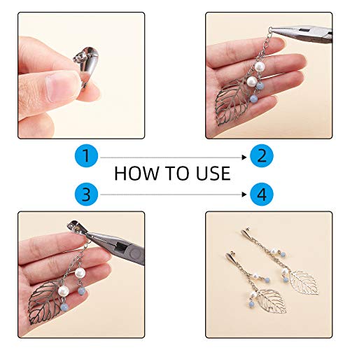 UNICRAFTALE 20pcs Teardrop Stud Earrings 304 Stainless Steel Stud Earring Findings with Loop 0.8mm Pin Golden & Stainless Steel Color Earring Studs for Jewelry Making Findings, Hole 3mm