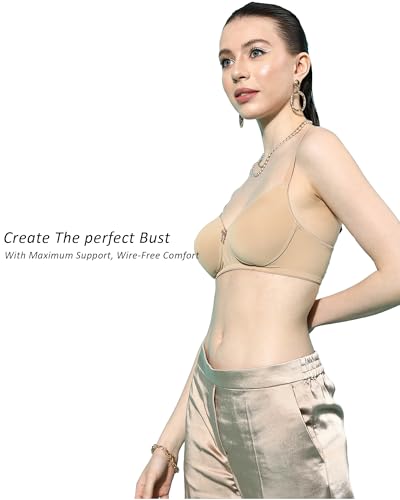 Image of Leading Lady Women Printed Lightly Padded Non Wired Seamless T-Shirt Bras | Adjustable Straps | Full Coverage | Everyday Bra (Pack of 1)