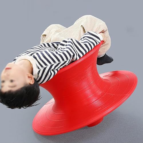CHZDPP 360° Swivel Gyro Chair for Playground Kindergarten Mall Park, Kids Spinning Chair for Outdoor/Indoor, Sensory Swivel Chair for Sensory Training(Red)