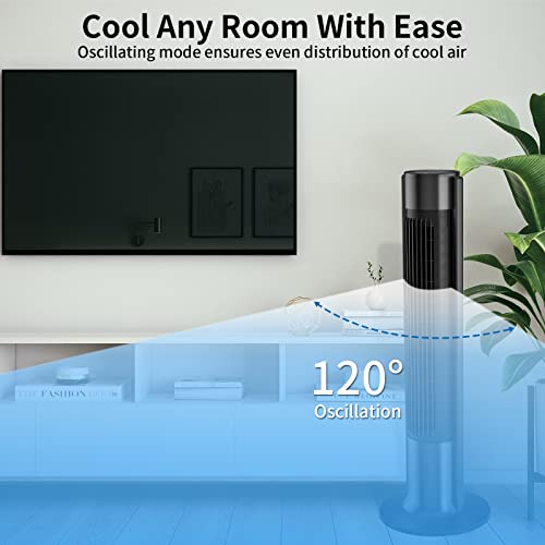 Achazel 120°Oscillating Fan With Remote, 42" Tower Fan With 3 Speeds, 8H Timer, Led Display, Powerful Quiet Standing Bladeless Floor Fans For Home Office Bedroom Living Room #TOP4