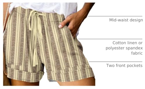 Image of KISSMODA Womens Summer Shorts Leopard /Camo /Solid /Floral Print Elastic Waist Pocketed Casual Pants