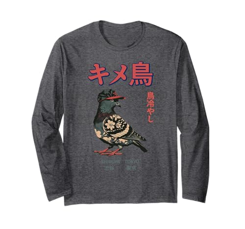 Harajuku Chill Bird Japanese Pun Bird Y2K Tokyo Mens & Women Long Sleeve T-Shirt