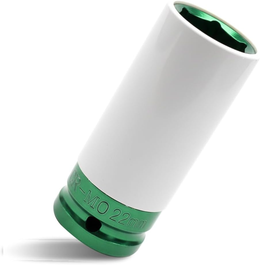 1/2" Drive 19 mm Lug Nut Impact Socket, CR-MO Lug Nut Protective Sleeve, 6 Point Thin Wall Deep Socket, Universal Non-Marring Wheel Rim Repair Accessories (19MM)