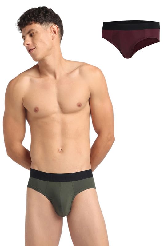 Image of Cresmo Men's|Anti-Microbial Luxury Micro Modal Underwear Breathable Ultra Soft Comfort Lightweight Brief|Pack of 2 |