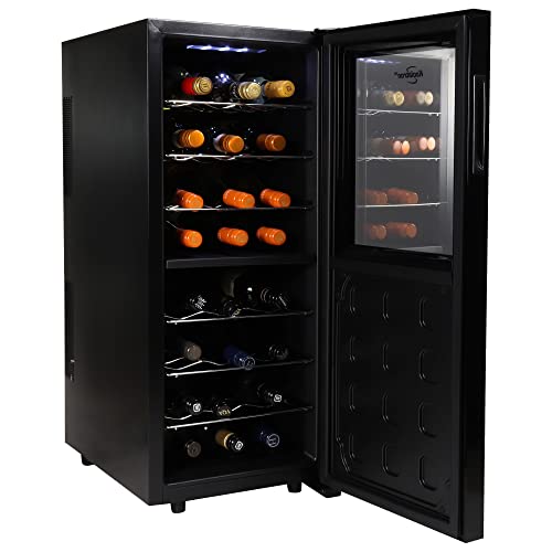 Koolatron 24 Bottle Wine Cooler Black Compressor Wine Fridge | 2.4 cu ft (68 L) Freestanding Wine Cellar | Red White & Sparkling Wine Storage | UV-Blocking Glass | Home Bar Kitchen Apartment Condo