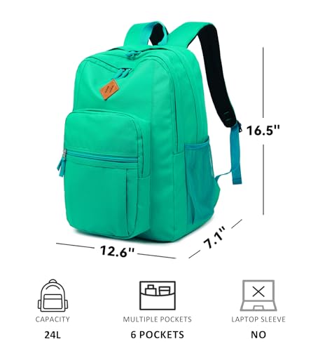 Image of abshoo Classical Basic Womens Travel Backpack For College Men Water Resistant Bookbag (Teal)
