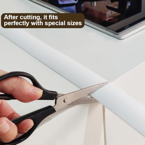 Image of Silicone Kitchen Stove Counter Gap Covers - 21 Inch Gap filler2 Pack White