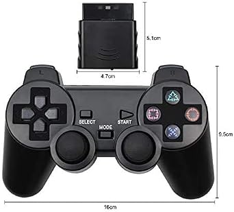 PS2 compatible wireless controller 2.4Ghz wireless controller Preste 2 compatible product Vibration compatible playstation2 PS2 gamepad black
