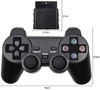 PS2 compatible wireless controller 2.4Ghz wireless controller Preste 2 compatible product Vibration compatible playstation2 PS2 gamepad black