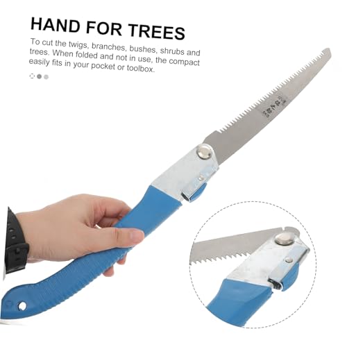 Sierra manual para árboles y poda, plegable azul miniatura 5