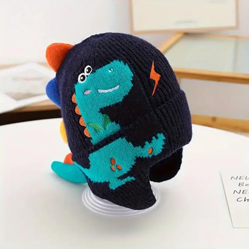 Children's Dinosaur Ear Protection Hat, Ear Beanie for Boys & Girls Unisex Dinosaur Winter Hat3