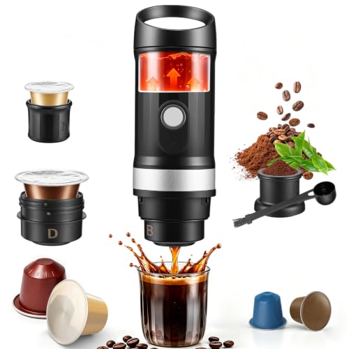 Portable Coffee Maker,3 In1 Electric Espresso Machine for Camping,RV,Office