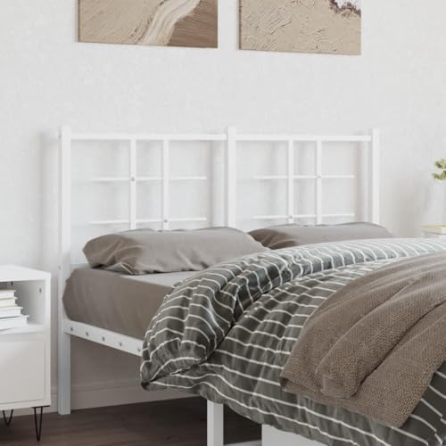 Holamys Tête de lit métal Blanc 120 cm pour lit Tubes carrés Design Classique Robuste et Stable idéal Chambre à Coucher Support Dos Confortable