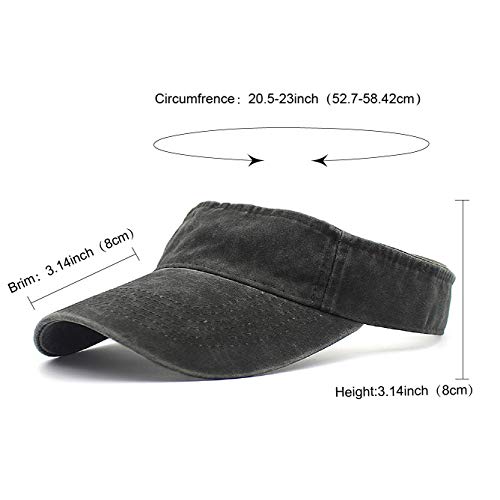 Image of HH HOFNEN Sports Sun Visor Hats Cotton Twill Ball Adjustable Sun Caps for Men Women