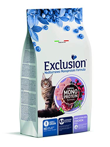 Exclusion Mediterraneo Gatto Sterilizzato Taglia Grande Monoprotein Pollo 1,5 Kg
