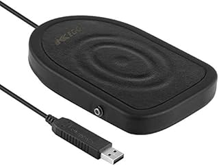 iKKEGOL USB Foot Pedal Switch Gaming, Black Metal Single HID Action Programmable Digital Hand Control Keyboard Mouse with 3 Color Anti-Skid Rubber Mat