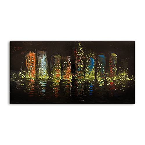 Tableau sur verre trempé salon et chambre paysage moderne 100x50