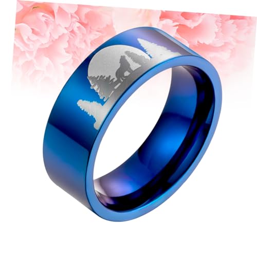 USHOBE 2 Peças De Anel De Prata De Liga Masculina E Feminina