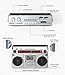 Riptunes Boombox Radio Cassette Player Recorder, AM/FM -SW1/SW2 Radio, Wireless Streaming, USB/Micro SD Slots, Aux in, Headphone Jack, Convert Cassettes to USB/SD, Classic 80s Style Retro, Silver