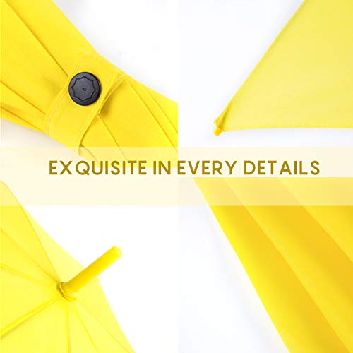 Rumbrella Yellow Uv Stick Umbrella Auto Open Upf 50+ With J Hook Handle 50In #TOP5