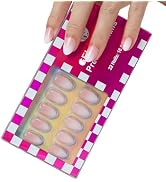 ASONRL 32 PCS Short Almond Ombre Press on Nails- French Tip Gel Nail Fake Nails, 16 Sizes Glue On...