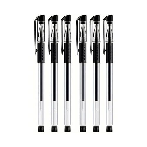 Fournitures scolaires : lot de 6 stylos à encre gel 0,5 mm noir bleu rouge pour bureau