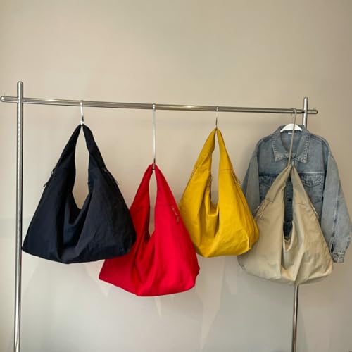 Image of Slouchy Nylon Hobo Bags Women Underarm Shoulder Bag Crescent Crossbody Purses Trendy Large Travel Beach Tote Handbag