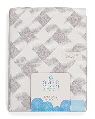 Sigrid Olsen HomeIndoor Outdoor Tablecloth in Distressed Gingham Pattern | Gray 60” x 84” Oblong