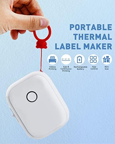 KALAHOL Label Maker, Thermal Sticker Bluetooth Label Maker Machine with 2 Roll Label Paper, Portable Pocket Label Printer for IOS and Android, Wireless Bluetooth Label Printer for Home, Office