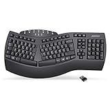 Perixx PERIBOARD-612 Ergonomische Kabellose Tastatur, Geteiltes Tastenfeld mit Dual Modus 2.4G oder Bluetooth, Kompatibel mit Windows 10 und Mac OS X, Schwarz, QWERTZ Deutsches Layout