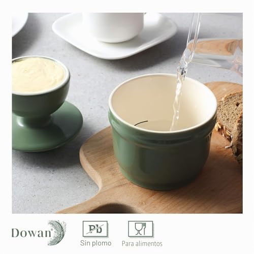 Miniatura 4 de Dowan Mantequera De Porcelana, Mantequera Francesa Con Tapa Para Mantequilla Fresca Suave, Recipiente Para Mantequilla Con Sabor Fresco, Para La Manteca Del Desayuno, Verde