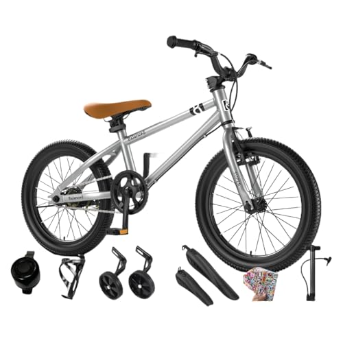 kiwet新しい子供用16インチ / 20インチ自転車、オフロードバイク、 6-15 歳の男の子小学生中大子供 ?速マウンテン衝撃吸収自転車 男の子女の子小学生中学生 6段変速、前後ディスクブレーキ、組み立て簡単 誕生日プレゼント 新年/入学お祝いプレゼン