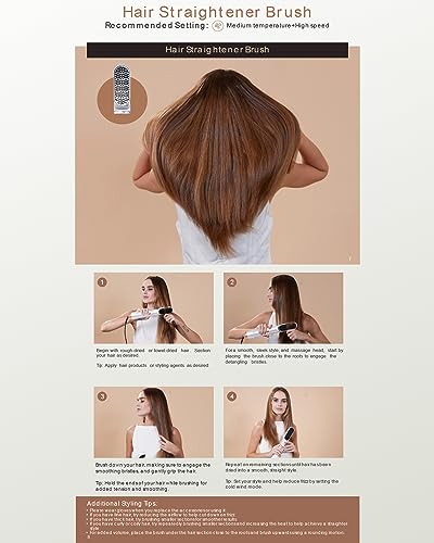 Foto von 6 IN 1 Air Styler set, Negativ Ionen Haartrockner mit Warmluftbürste, Rundbürstenföhn, Airflow Lockenstab Automatisch, Haarglätter Bürste, für Trocknen, Glätten, Volumen, Locken