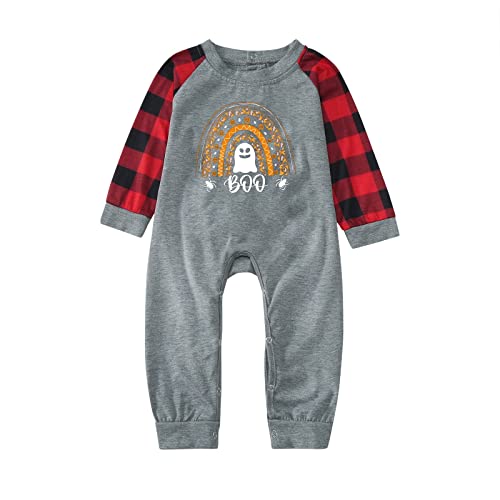 Camiseta de Manga Larga con Estampado de Cuadros de Esqueleto de Calabaza Divertida de Halloween,...