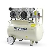 Hyundai 50L Portable Air Compressor 2HP Oil Free Direct Drive, 11CFM 118psi Low Noise Electric Compressor for DIY, Workshop & Air Tools