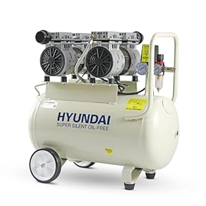 Hyundai 50L Portable Air Compressor 2HP Oil Free Direct Drive, 11CFM 118psi Low Noise Electric Compressor for DIY, Workshop & Air Tools