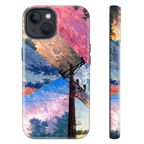 sallvmbek for iPhone 13 Case/iPhone 14 Case 6.1 inch,Cute Sky Print Pattern Fashion Aesthetic Design,TPU and Hard PC Protective Shockproof Slim Phone Cover for Women Girly