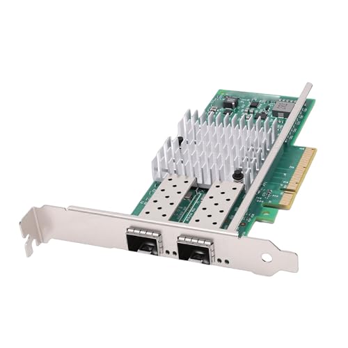 Tarjeta de Red de Fibra Óptica Gugxiom PCIe X8 10GB, con Chip 82599, Controlador de Puerto Dual SFP Plus, Adaptador Ethernet PCI Express, NIC 10Gbps para Servidor Linux VMware miniatura 5