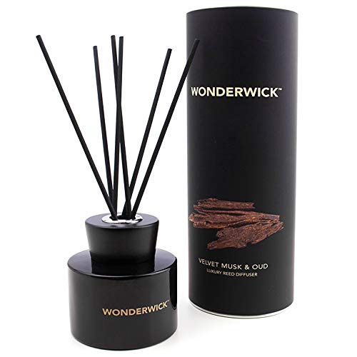 The Country Candle Co. Wonderwick Noir Reed Diffuser Set – Velvet Musk and Oud Fragrance, 150ml