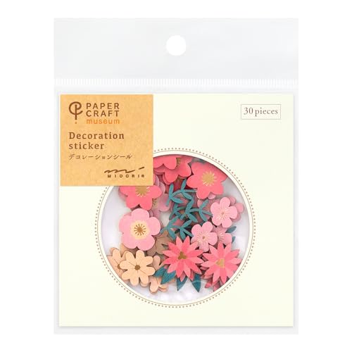 ミドリ シール PCM デコレーション 花柄 赤 82520006の商品画像（Amazon）