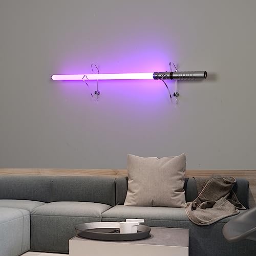 BYTOTU Lightsaber Holder Wall Mount-Lightsaber Stand Wall Display-Lightsaber Wall Mount Horizontal-Lightsaber Placement Display-Pixel Saber Mount for Wall-Plexiglass - (Swords Not Included)