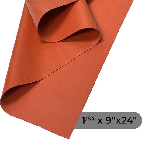 Image of Exactly Rubber Red Commercial Grade Silicone Sheet - 1 /64 x 9 inch x 24 inch 60A Durometer, Made in The USA