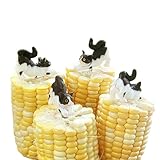 Cute Corn Holders, Animal Corn Cob Holders, Corn on the Cob Holders, BBQ Skewers, BBQ Sticks,Fruit Skewers，Cupcake Toppers, Cake Decorations, Set of 4 (Naughty Cat)
