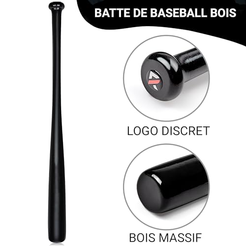 Redfield - Batte de Baseball en Bois Massif d’hévéa 30 Pouces (76 cm) - Couleur Noir – vue 2