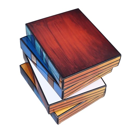 Lámpara de mesa de libros apilados con diseño vintage único y estructura de PVC multicolor