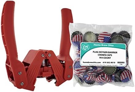 Red Beauty Bottle Capper With American Flag Oxygen Barrier Crown Caps-144