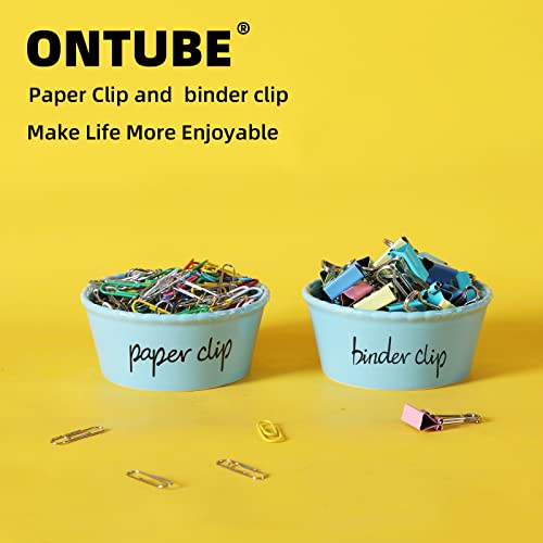 Ontube Ceramic Paper Clip Holder And Binder Clip Holder Set (Turquoise) #TOP6